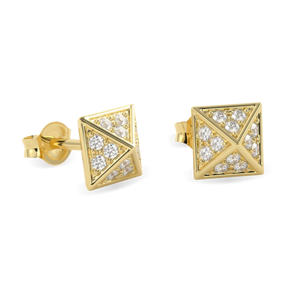 Blacklock Origami diamond stud earrings in 18ct Yellow Gold — detail view