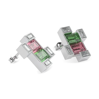 Blacklock Rothko earrings in 18ct White Gold with Tourmaline — detail view