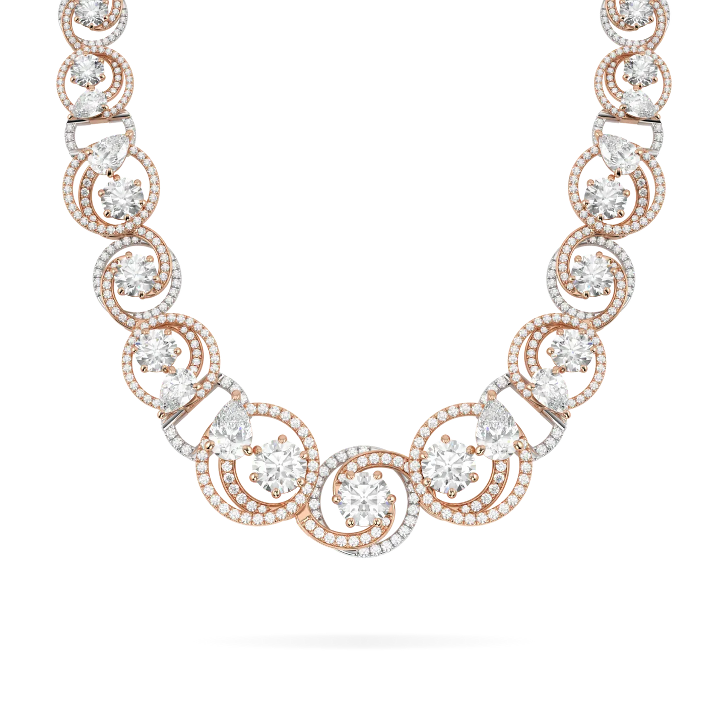 18ct White and Rose Gold Diamond necklet from Blacklock's Serpentine collection