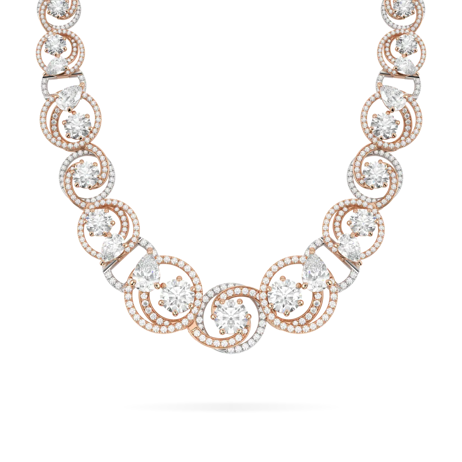 18ct White and Rose Gold Diamond necklet from Blacklock's Serpentine collection