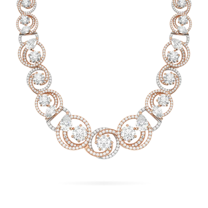 18ct White and Rose Gold Diamond necklet from Blacklock's Serpentine collection