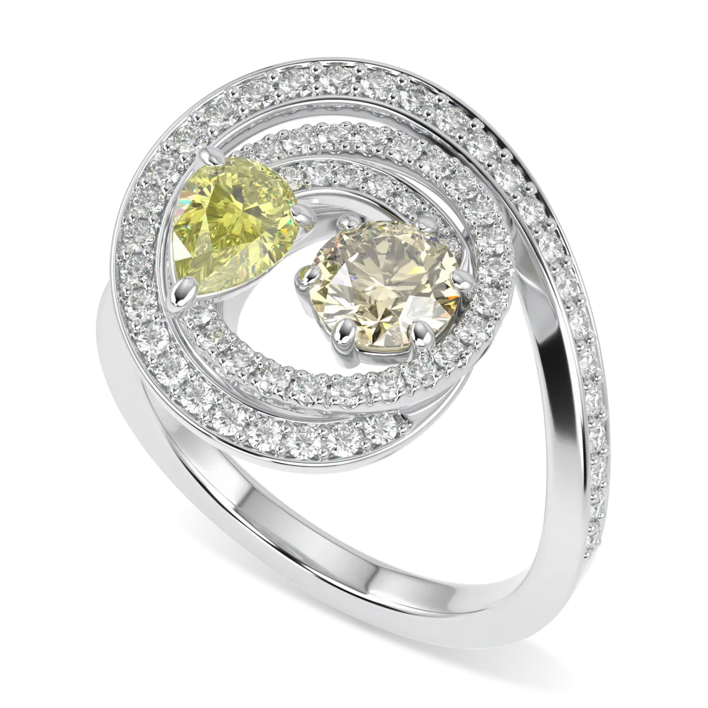 18ct White Gold Fancy Yellow Diamond ring from Blacklock's Serpentine collection