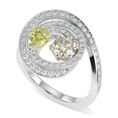 18ct White Gold Fancy Yellow Diamond ring from Blacklock's Serpentine collection