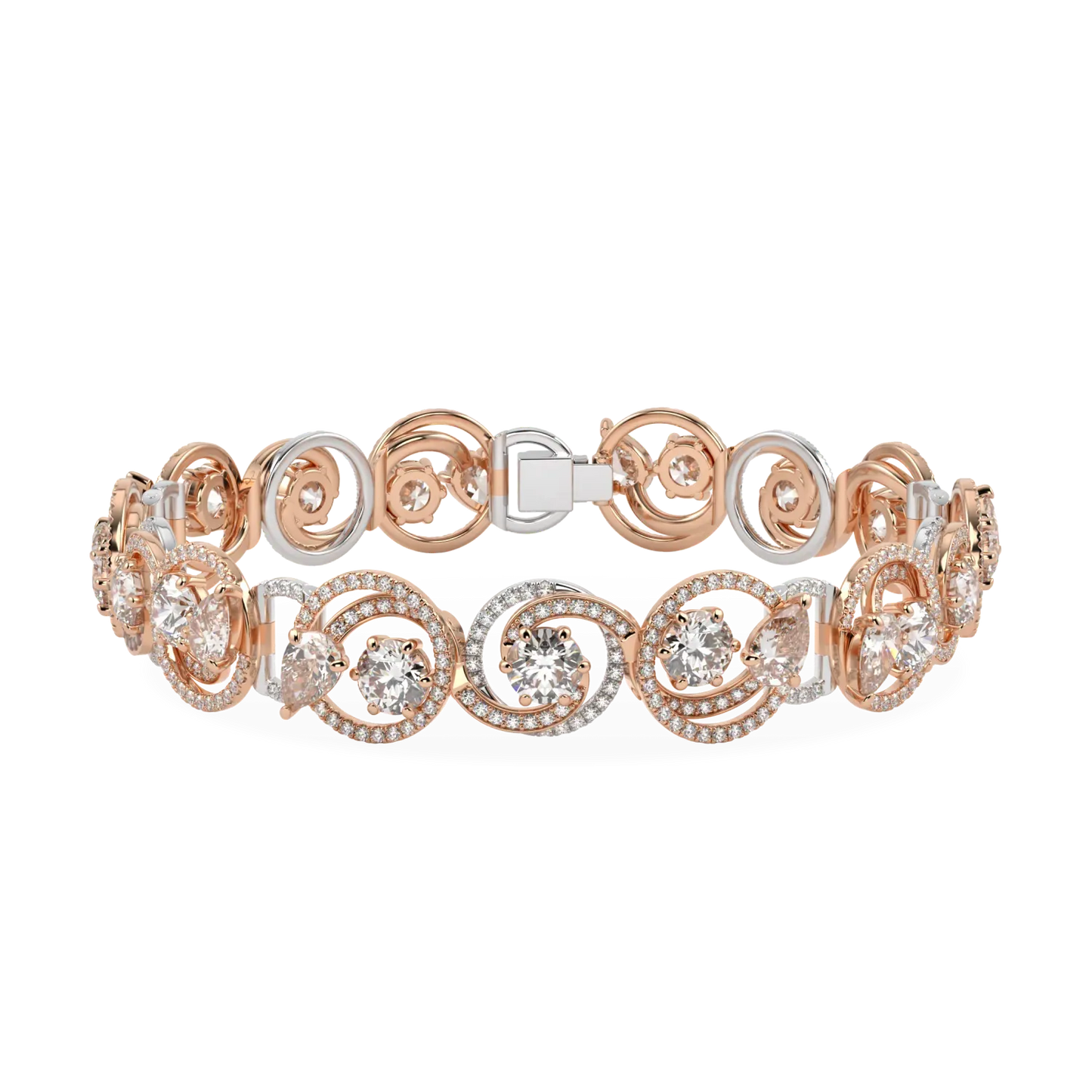 Serpentine collection bracelet featuring Diamond set in 18ct White Gold and Rose Gold, Blacklock Jewellery