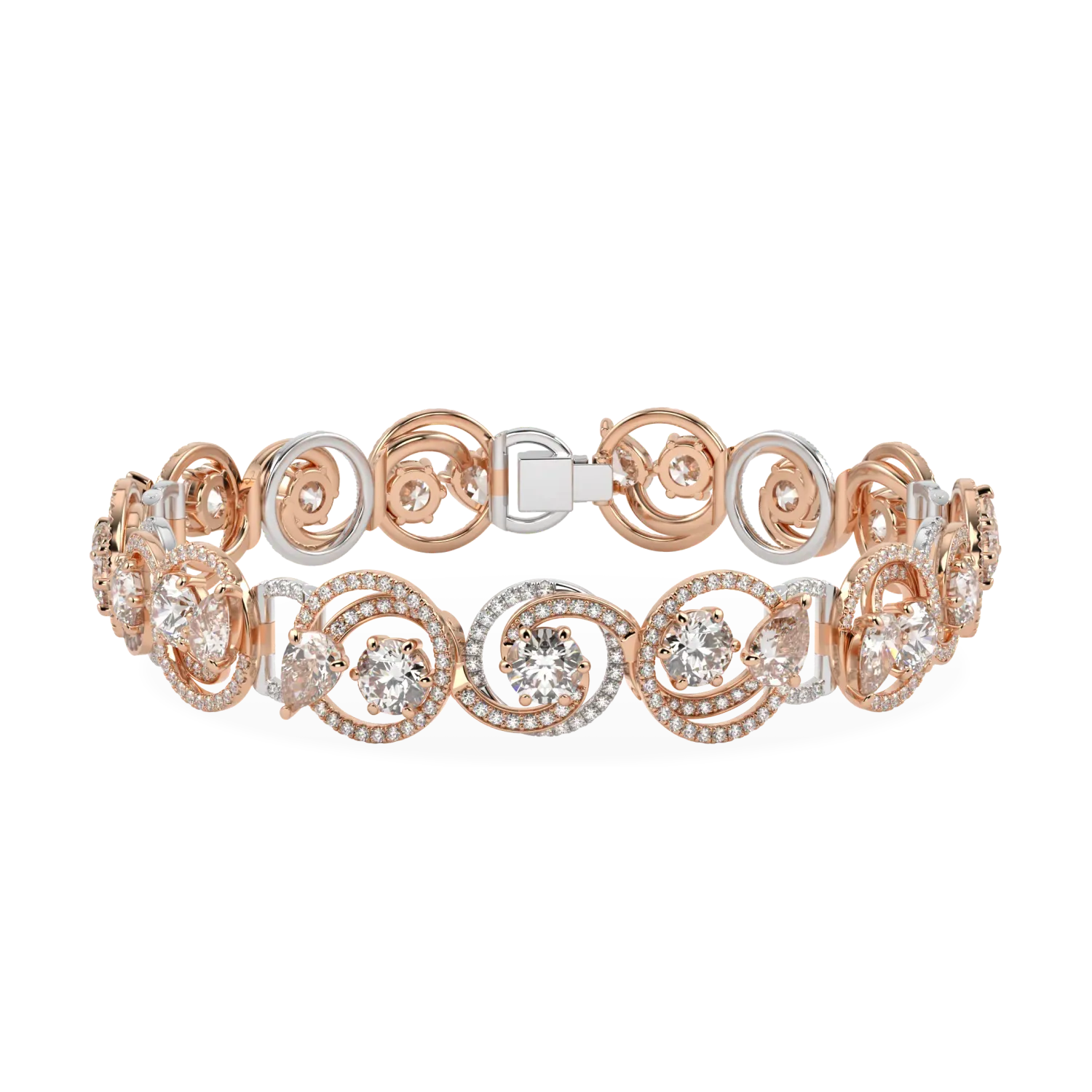 Serpentine collection bracelet featuring Diamond set in 18ct White Gold and Rose Gold, Blacklock Jewellery