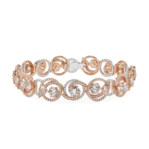 Serpentine Rose Gold Diamond Bracelet