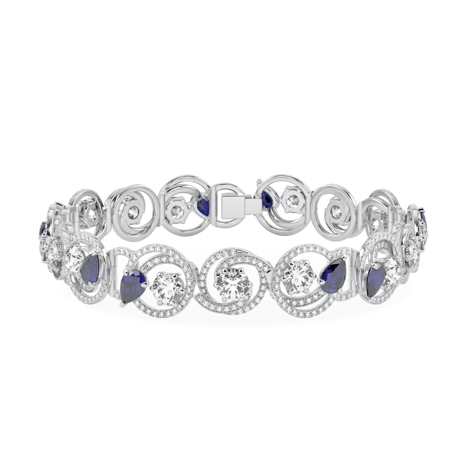 Serpentine Sapphire Diamond Bracelet