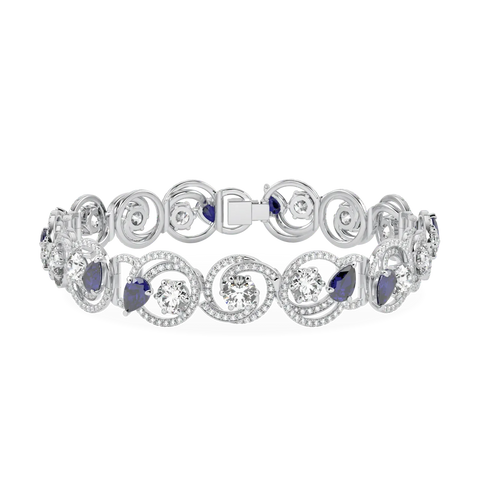 Serpentine Sapphire Diamond Bracelet
