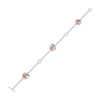 Blacklock Serpentine bracelet in 18ct White and Rose Gold with Diamond — straight on view
