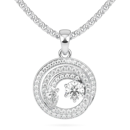 Handcrafted 18ct White Gold Diamond pendant by Blacklock, Serpentine collection