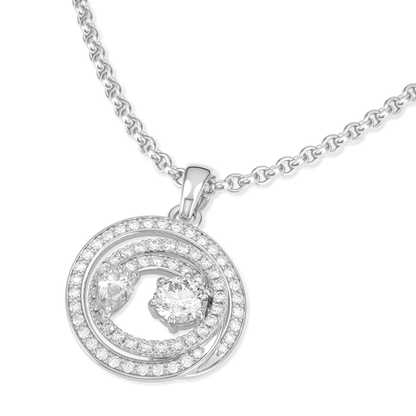 Blacklock Serpentine Diamond pendant in 18ct White Gold — detail view