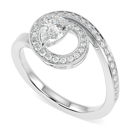 Handcrafted 18ct White Gold Diamond ring by Blacklock, Serpentine collection
