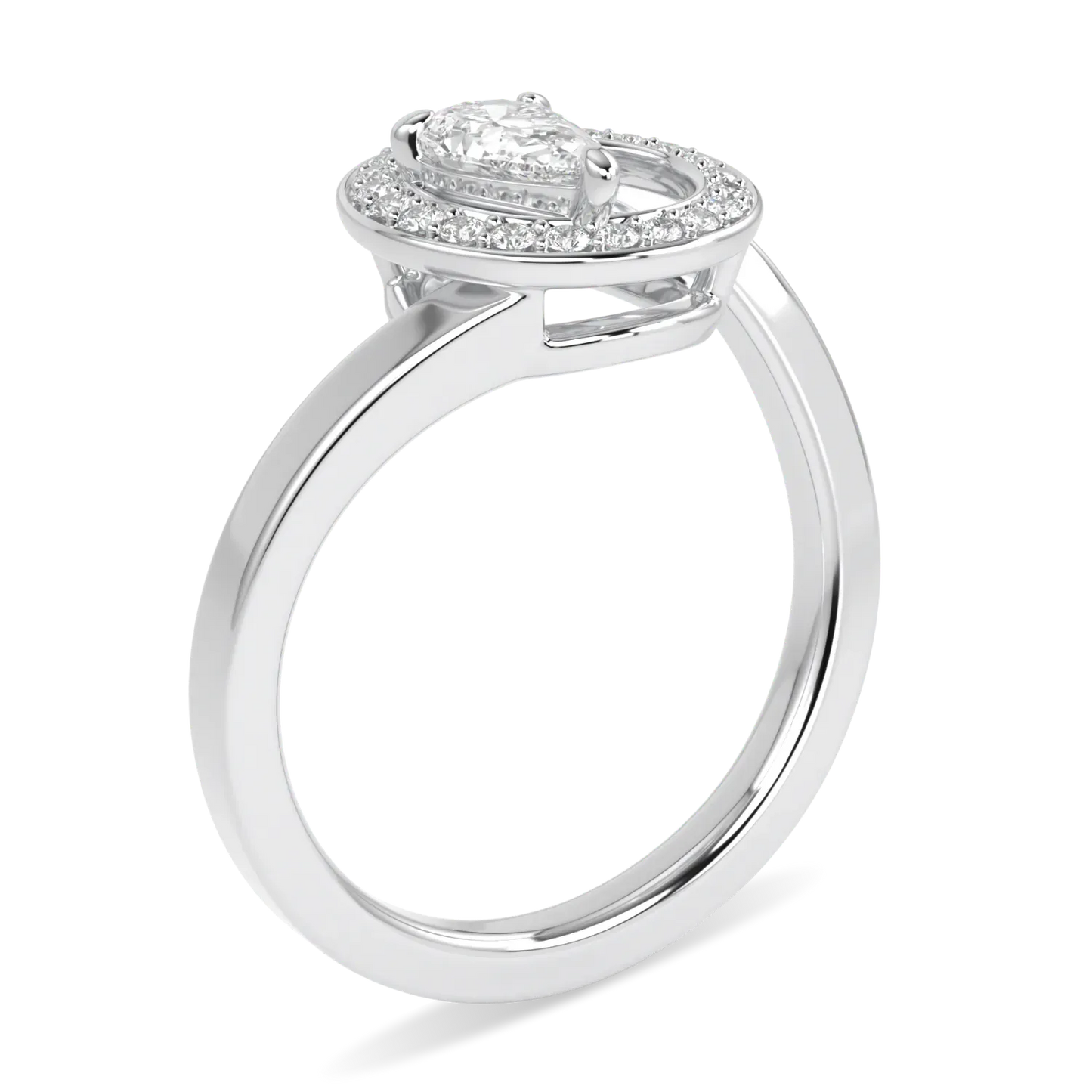 Blacklock Serpentine Diamond ring in 18ct White Gold — through finger view