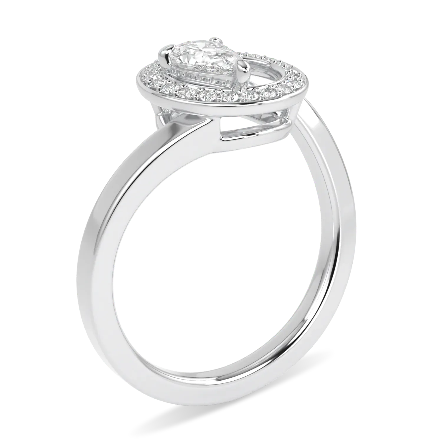 Blacklock Serpentine Diamond ring in 18ct White Gold — through finger view