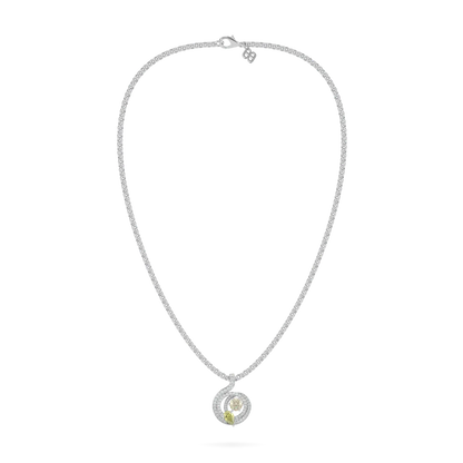 18ct White Gold Fancy Yellow Diamond pendant from Blacklock's Serpentine collection — straight on view