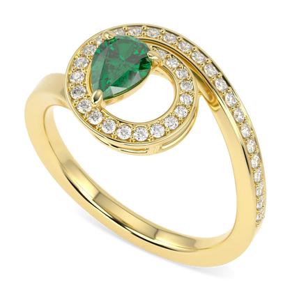 Blacklock Serpentine collection Green Tourmaline and Diamond ring in 18ct Yellow Gold