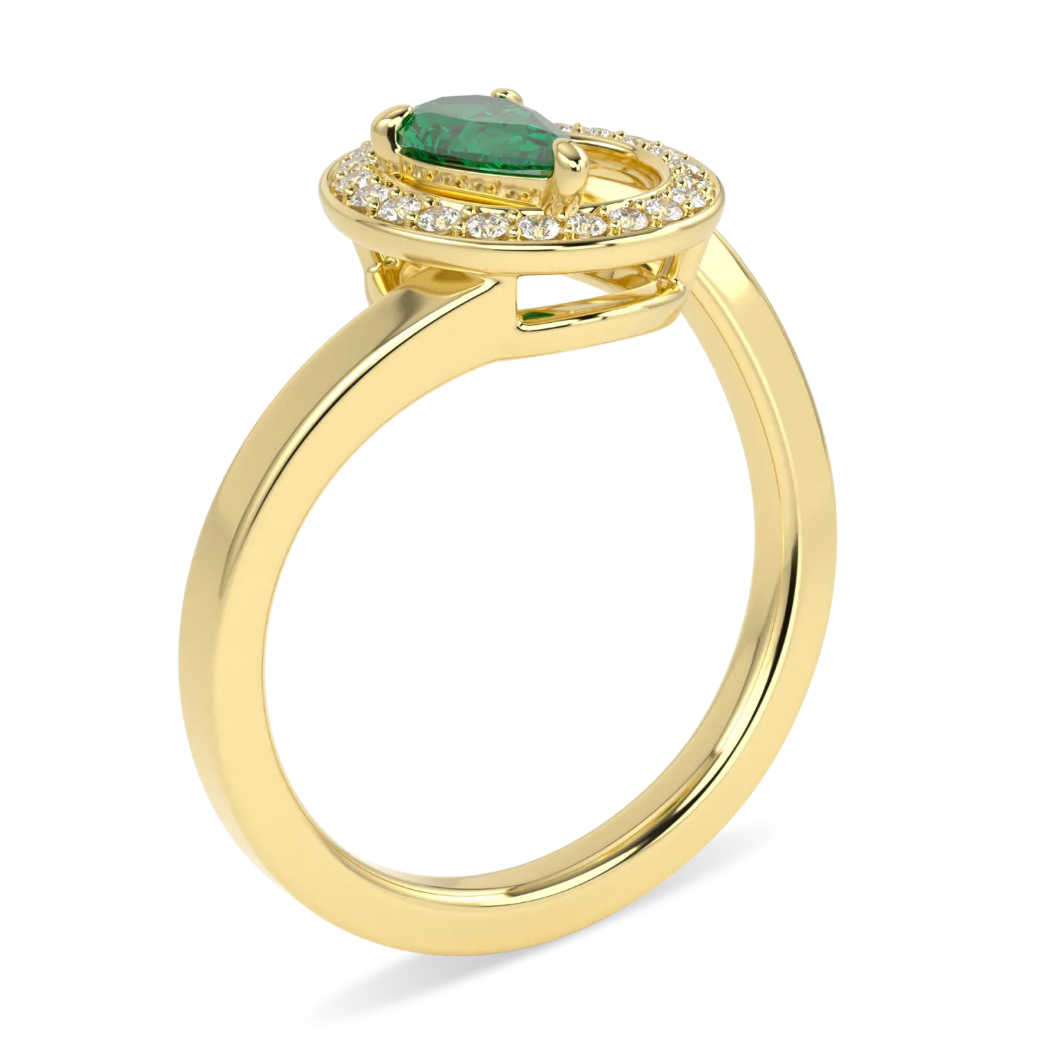 Serpentine collection ring featuring Green Tourmaline Diamond set in 18ct Yellow Gold, Blacklock Jewellery — through finger view