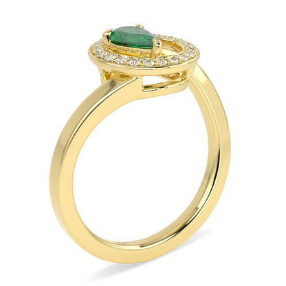 Serpentine collection ring featuring Green Tourmaline Diamond set in 18ct Yellow Gold, Blacklock Jewellery — through finger view