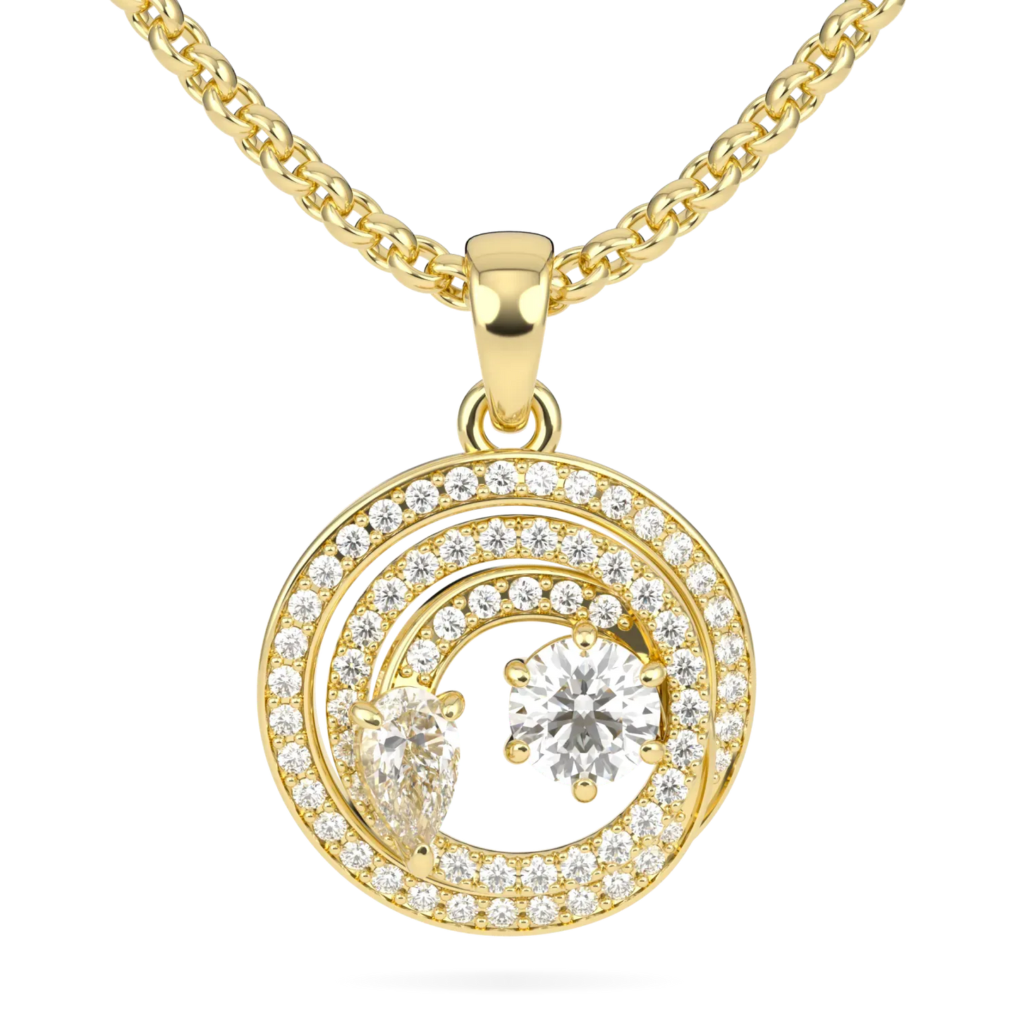 Blacklock Serpentine Diamond pendant in 18ct Yellow Gold