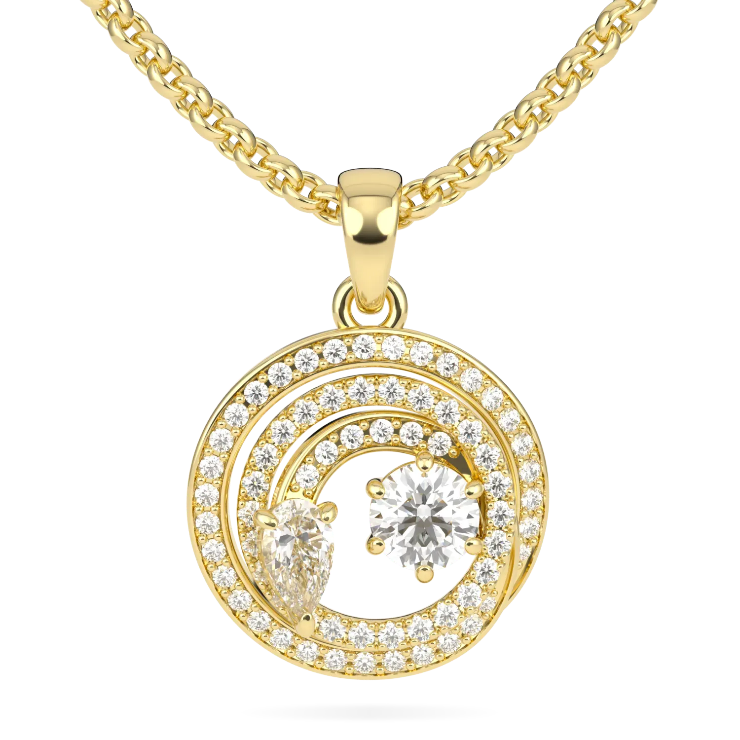 Blacklock Serpentine Diamond pendant in 18ct Yellow Gold