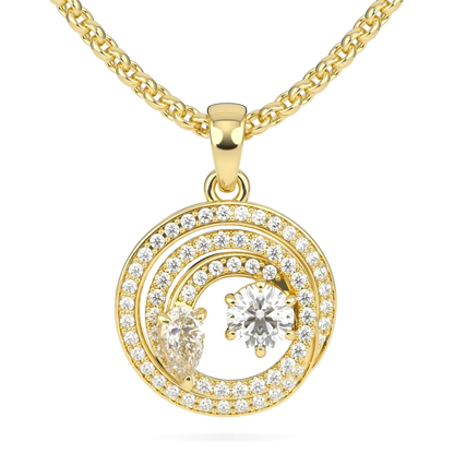 Blacklock Serpentine Diamond pendant in 18ct Yellow Gold