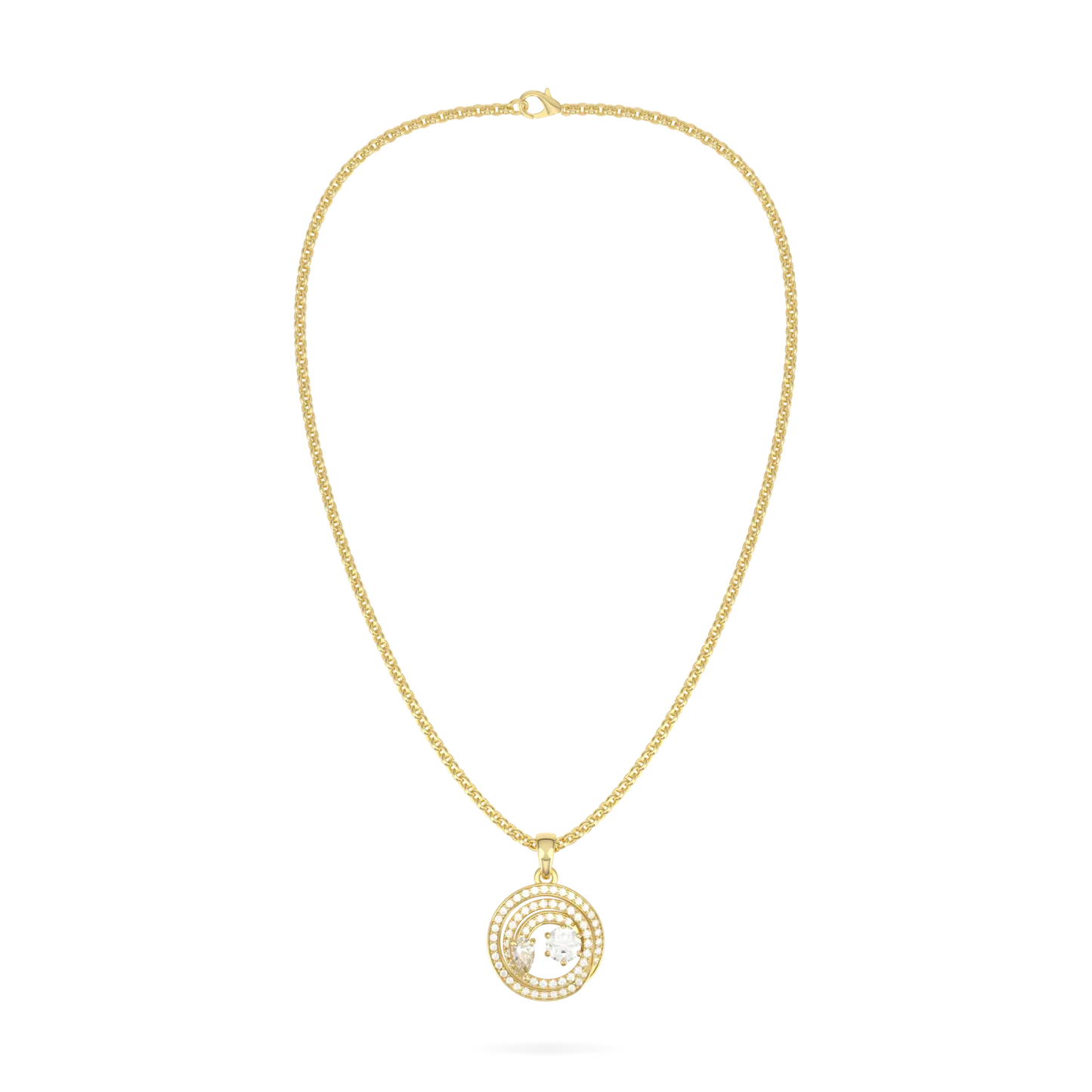 18ct Yellow Gold Diamond pendant from Blacklock's Serpentine collection — front on view