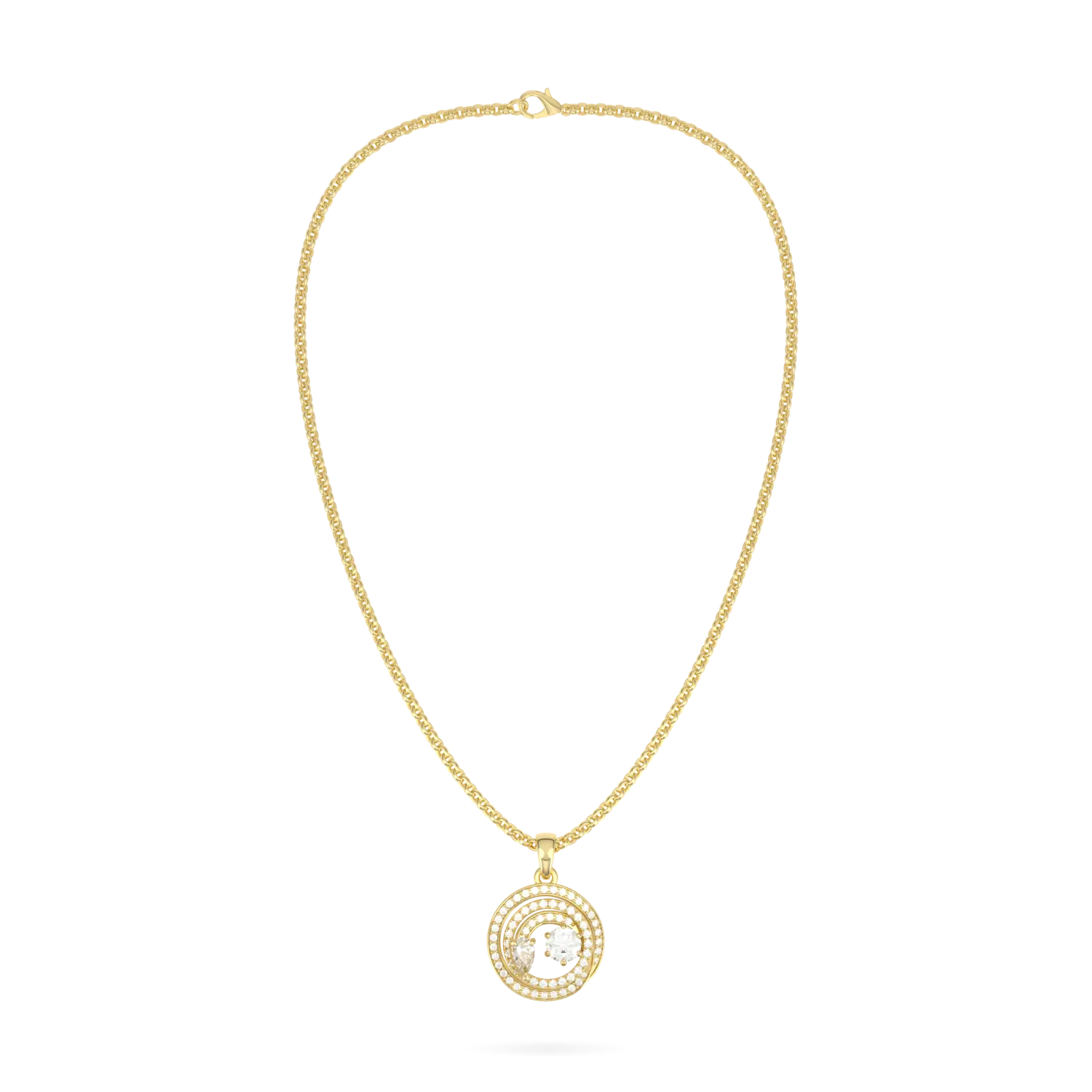 18ct Yellow Gold Diamond pendant from Blacklock's Serpentine collection — front on view