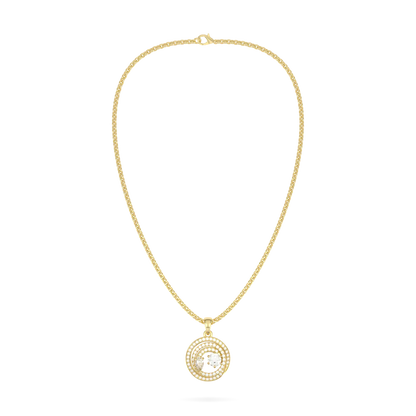 18ct Yellow Gold Diamond pendant from Blacklock's Serpentine collection — front on view