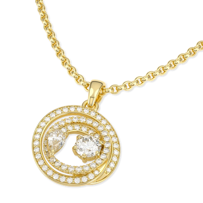 Serpentine collection pendant featuring Diamond set in 18ct Yellow Gold, Blacklock Jewellery — detail view