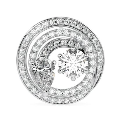 18ct White Gold Diamond Stud Earrings by Blacklock Jewellery, Serpentine collection — front on view