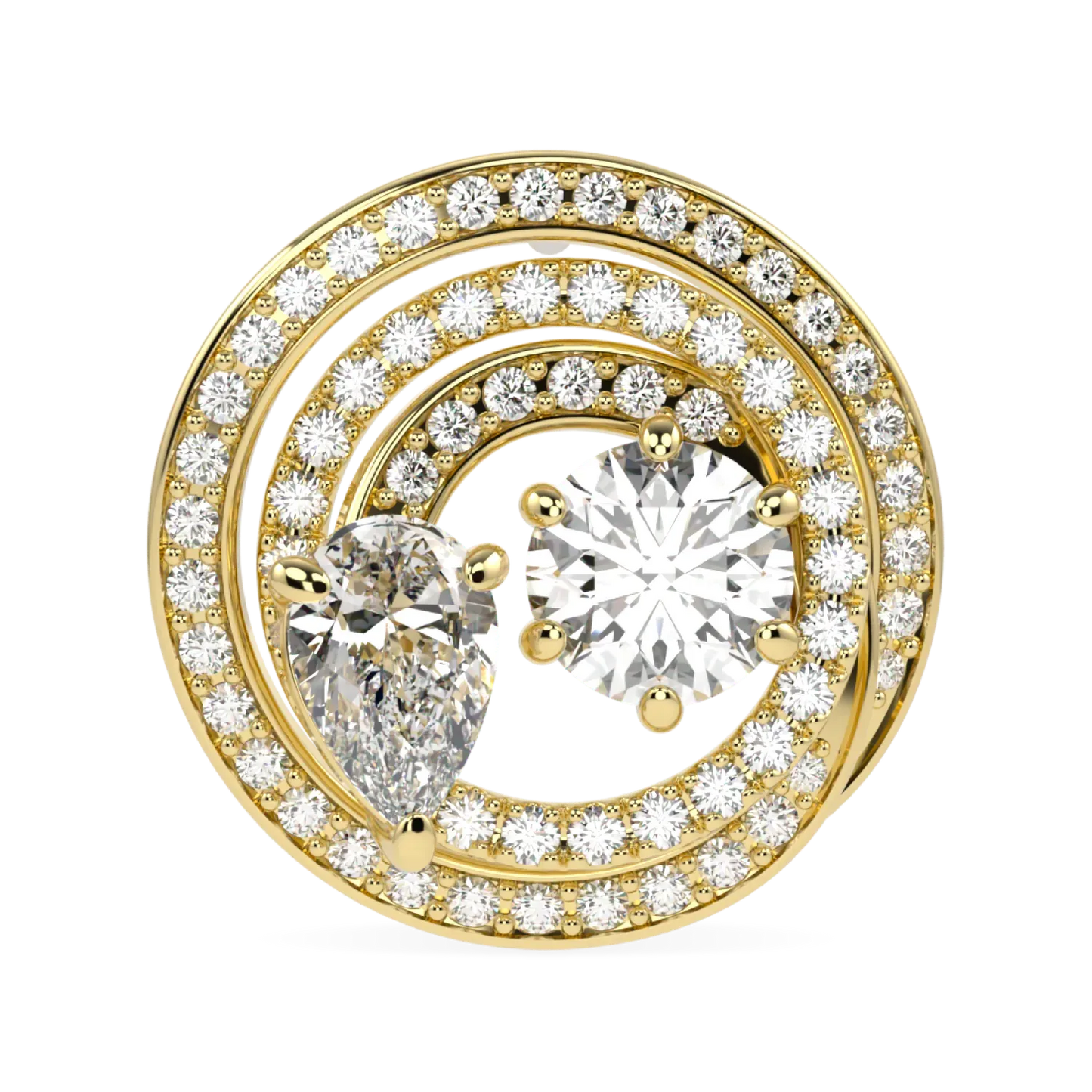 18ct Yellow Gold Diamond stud earrings from Blacklock's Serpentine collection — front on view