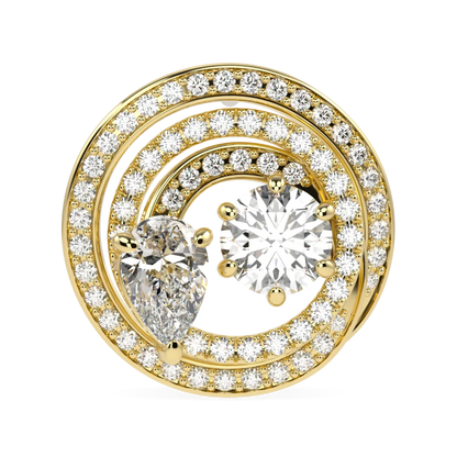 18ct Yellow Gold Diamond stud earrings from Blacklock's Serpentine collection — front on view