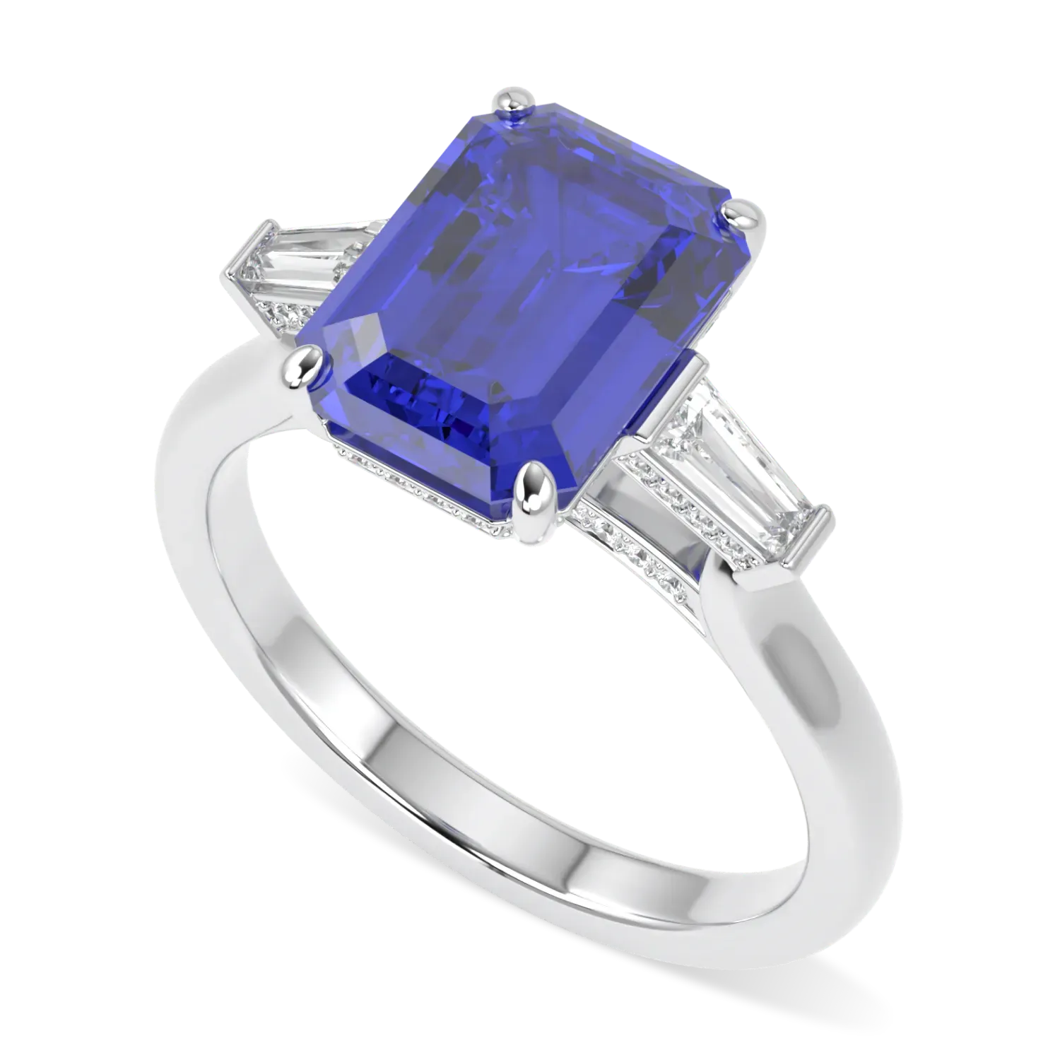 High Jewellery collection ring featuring Sapphire and Diamond set in Platinum, Blacklock Jewellery
