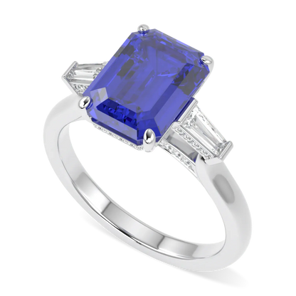 High Jewellery collection ring featuring Sapphire and Diamond set in Platinum, Blacklock Jewellery