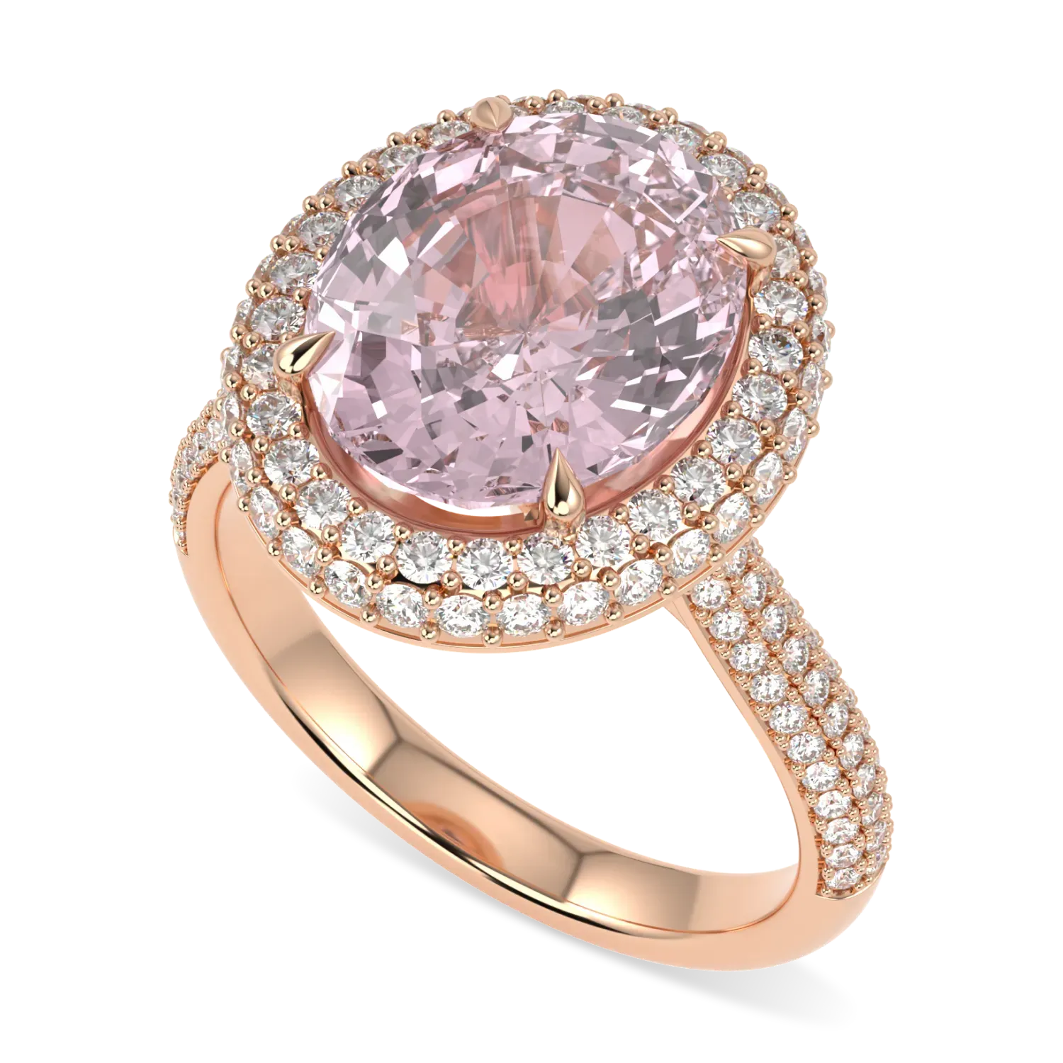 Vintage 18ct Rose Gold Morganite Diamond ring from Blacklock's High Jewellery collection