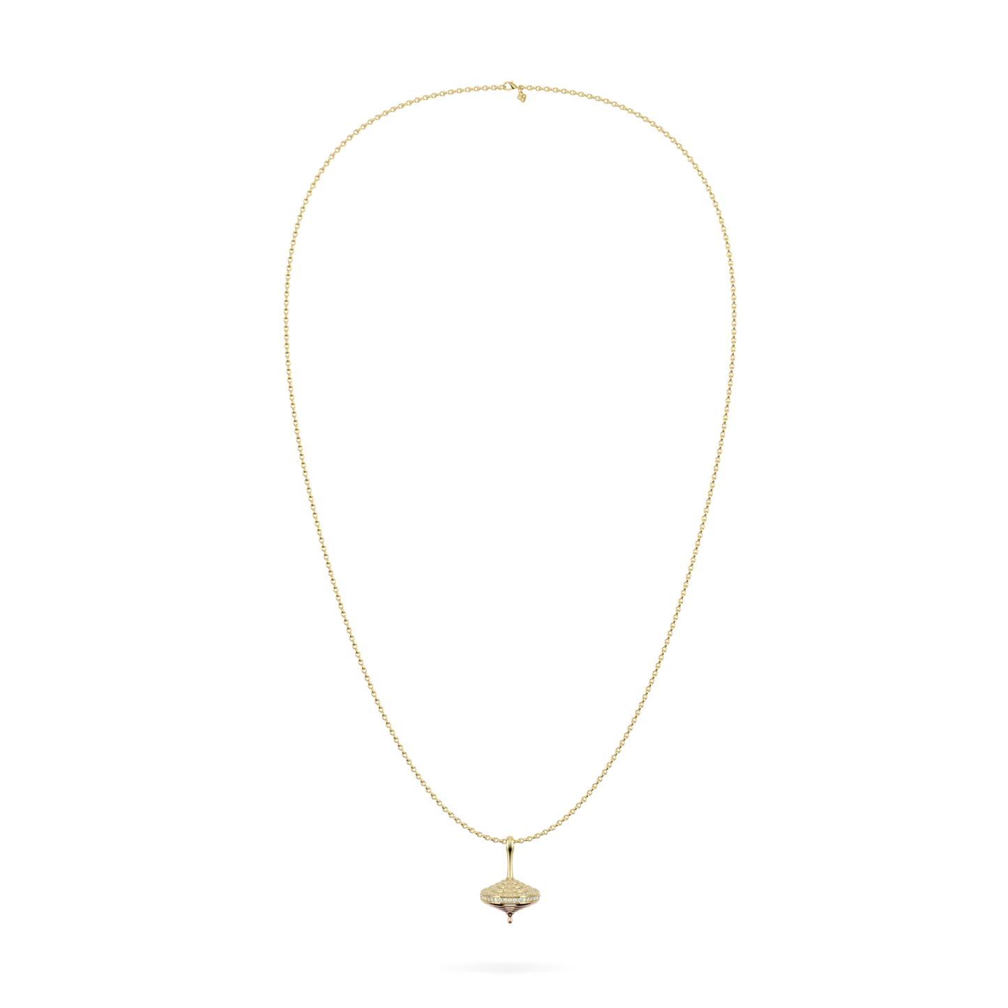 multi-tone 18ct Yellow Gold and Rose Gold Diamond Whirligig pendant from Blacklock's High Jewellery — front on view