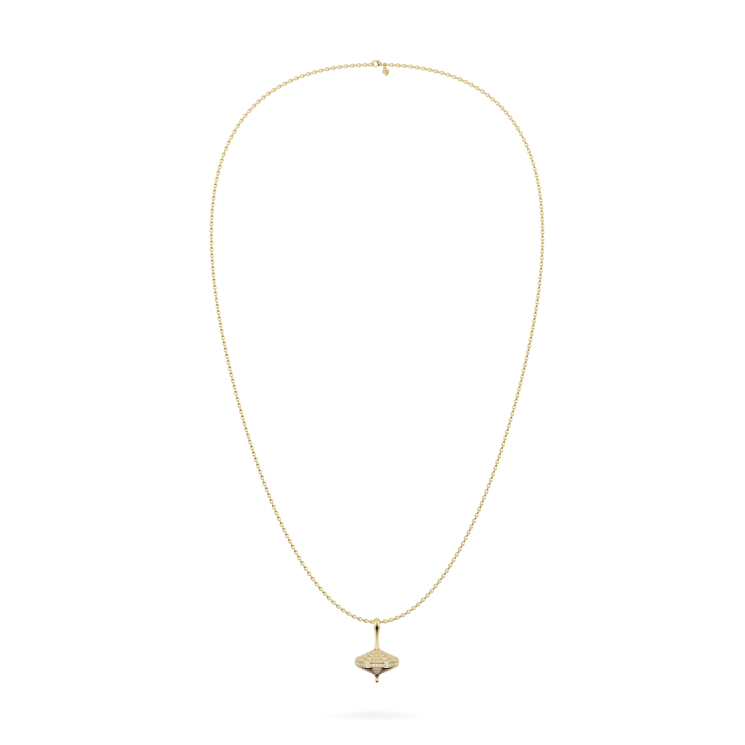 multi-tone 18ct Yellow Gold and Rose Gold Diamond Whirligig pendant from Blacklock's High Jewellery — front on view