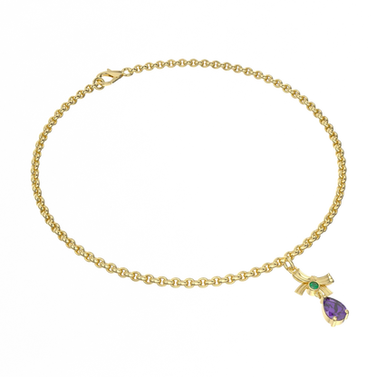 Handcrafted Yellow Gold Ribbon charm bracelet by Blacklock