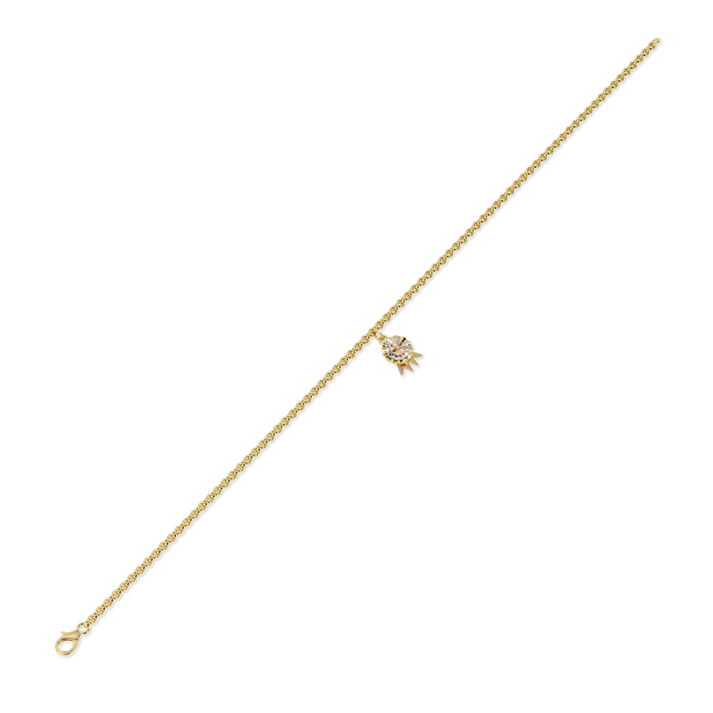 Blacklock Rosette charm bracelet in Yellow Gold — side view