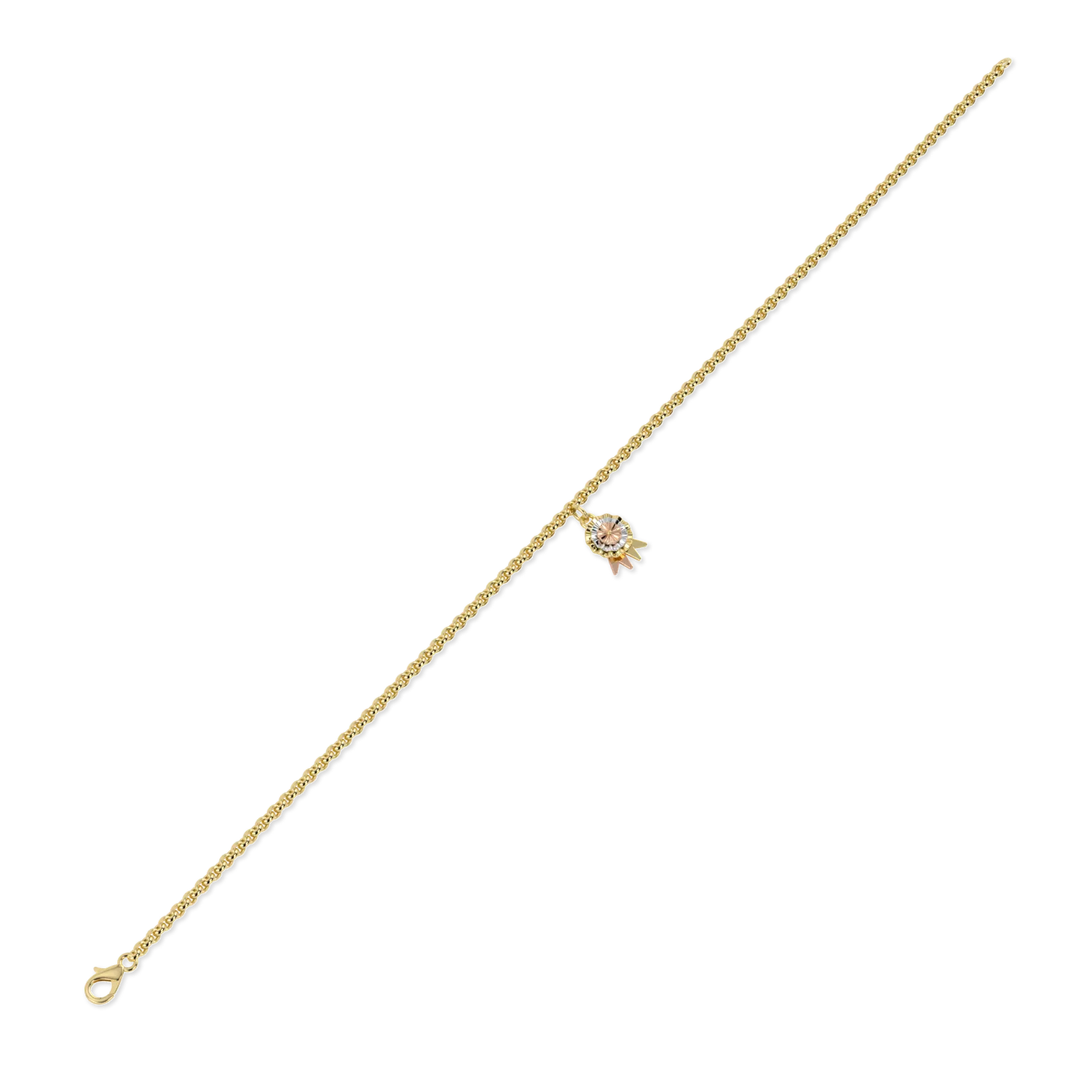 Blacklock Rosette charm bracelet in Yellow Gold — side view