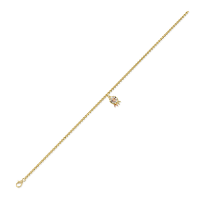 Blacklock Rosette charm bracelet in Yellow Gold — side view